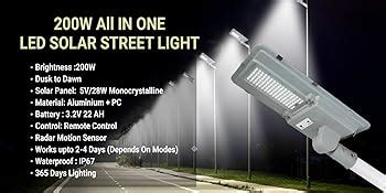 Homehop 180W All in One Solar Street Light Wall Lamp for Outdoor, Home ...