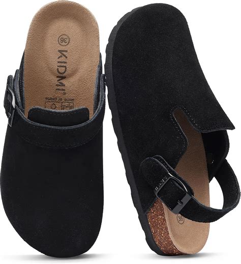 Amazon.com | KIDMI Women's Suede Clogs with Back Strap Men's Leather ...