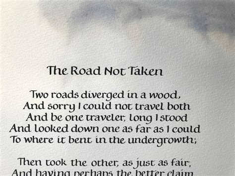Robert Frost the Road Less Traveled Poem Print. the Road Not Taken ...