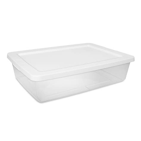 Sterilite 28 Quart Clear Plastic Storage Bin with Snap-On Lid for ...