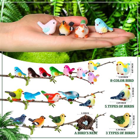 Buy 25 Pcs Miniature Bird Figurines Tiny Bird Figurines Mini Fairy ...