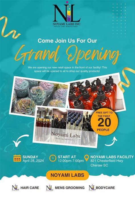 Opening Of Noyami Labs Retail Space, 821 chesterfield hwy, Cheraw, SC ...