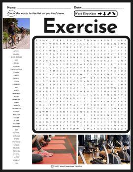 Exercise Word Search Puzzles 的图像结果