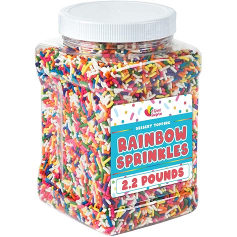 Rainbow Sprinkles - 2.2 Pounds - Bulk Rainbow Jimmies for Cookies ...