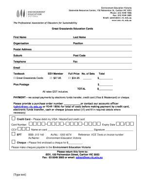 Fillable Online eev vic edu Download the Grasslands Cards Order Form ...