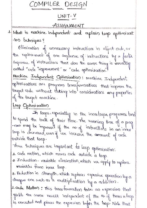 CD 5th unit Assignment - Yes - COMPILER DESIGN V ASSIGNMENT 1. What is ...