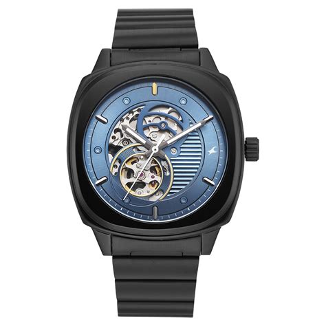 Buy Online Fastrack Automatics Collection Blue Dial Black Stainless ...
