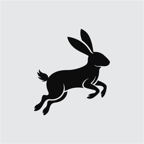 Elegant silhouette of a leaping hare a vector illustration | Premium Vector