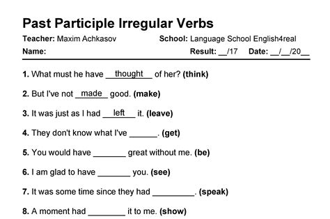 Infinitive Past Simple And Past Participle Exercises - Design Talk
