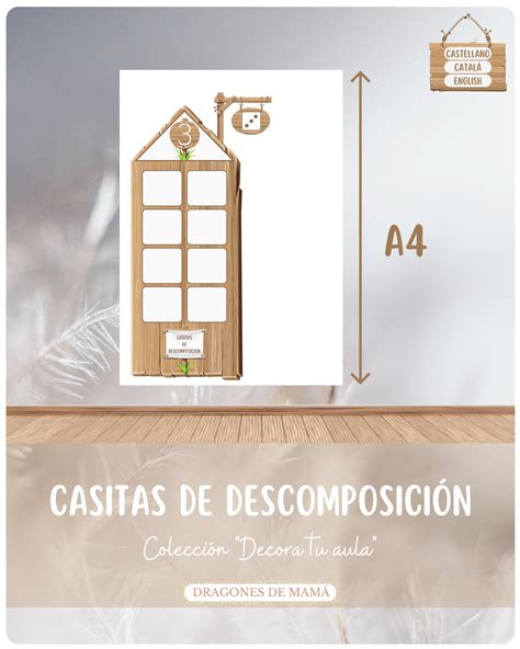 Imprimible Casitas Para Descomposición 1-10 Castellano/catalán/inglés ...