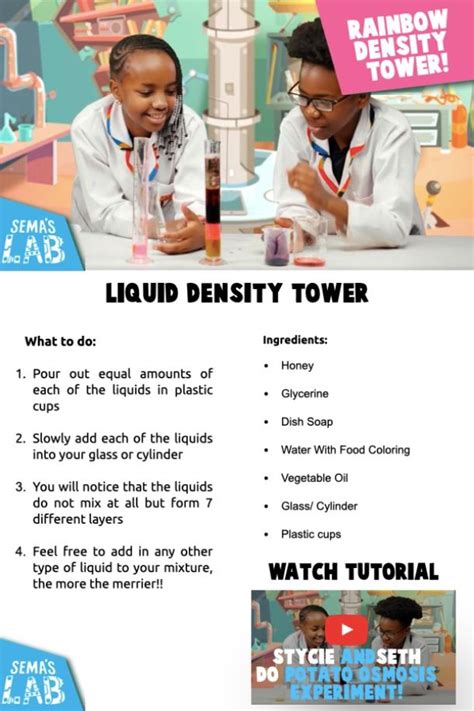Image result for Density Tower Science Project