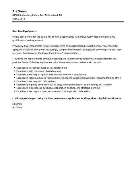 Application Letter Sample For Nursing School
