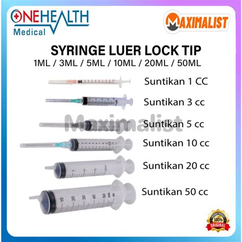 Jual Eceran - Onehealth Spuit 1cc / 3cc / 5cc/ 10cc/ 20cc/ 50cc ...