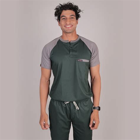 Pro-fit Green Grey Dual Scrubs – MedTogs Healthcare Apparel LLP