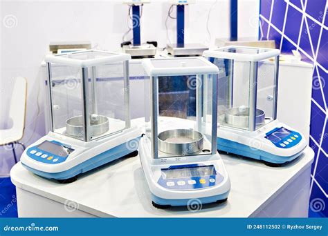 Analytical Weighing Balance for Lab Stock Photo - Image of control ...