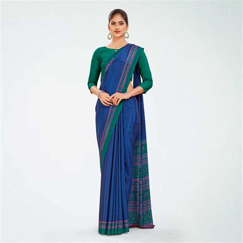 Women's Premium Italian Silk Discipline Day Air Hostess Uniform Saree ...