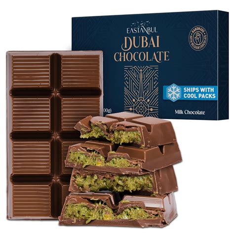 Amazon.com : Eastanbul Dubai Chocolate Bar Pistachio, 7oz, Premium Belgium Chocolate, Pistachio ...