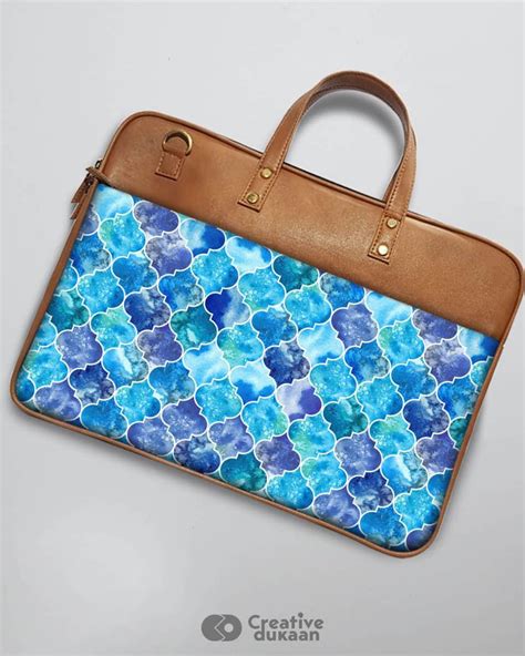 Leather Laptop Bag With Attractive Design & Brown Handle – Creative Dukaan