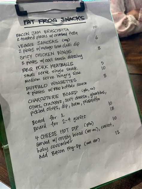 Online Menu of Fat Frog Kitchen & Cocktails Restaurant, Mount Gambier ...