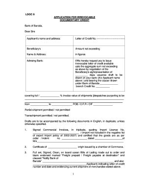 How To Fill Lc Application Form - Fill and Sign Printable Template Online