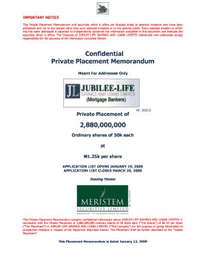 18 Printable Sample Private Placement Memorandum Forms and Templates ...