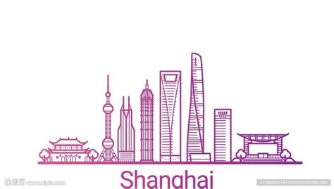 上海标志建筑线条矢量图设计图__人文景观_自然景观_设计图库_昵图网nipic.com
