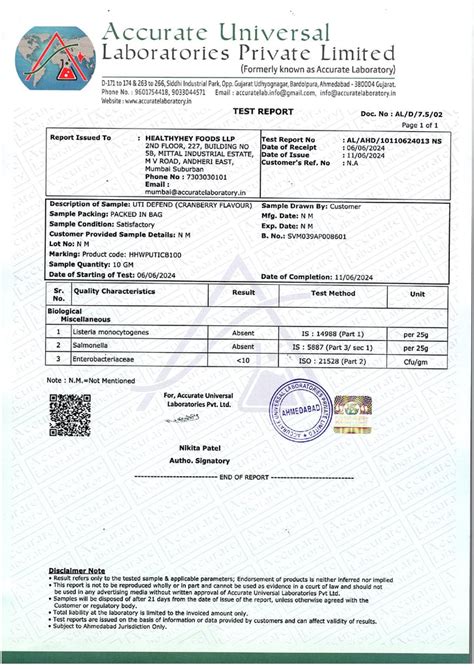Urinary tract infection(UTI) test report - HealthyHey