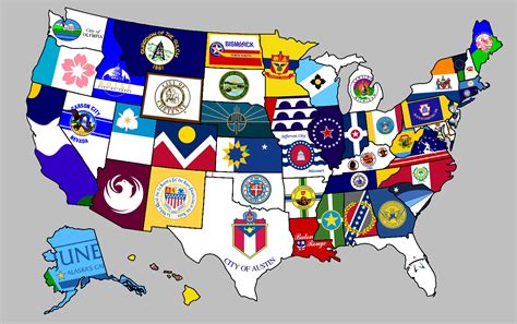 All US States Capital City Flags In A Flag Map : r/vexillology