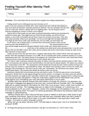 Finding Yourself After Identity Theft Doc Template | pdfFiller