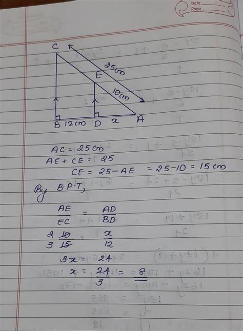 AABC and AADE are similar triangles and AC = 25 cm, AE = 10 cm and BD ...