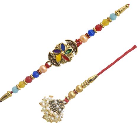 Traditional Flower Design Bhaiya Bhabhi Rakhi Set ,Exquisite Set of 2 ...