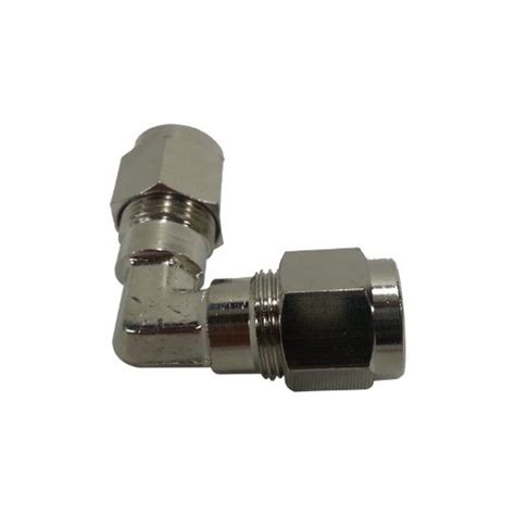 High Pressure 3/8” Nickel Plated Compression 90 Elbow, Nickel Plated ...