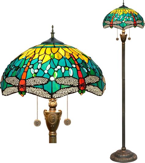 Blivuself Tiffany Floor lamp Stained Glass Lamps for Living Room ...