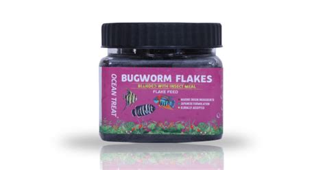 Ocean Treat Bugworm Flakes Fish Food - 50g | Nutritional Fish Food for ...
