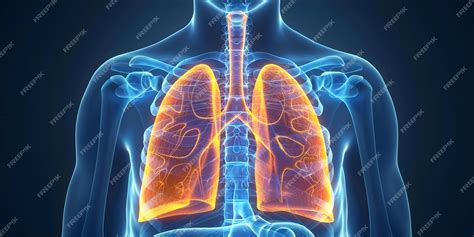 Rendering 3D biopsji raka płuc w układzie oddechowym XRay Concept ...