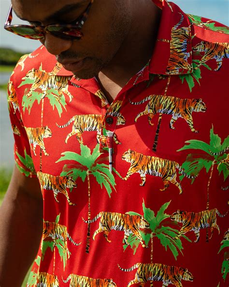 Men's Red Golf Shirt - The Wild Sunday - Kenny Flowers