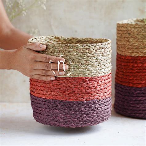 Eco-Friendly Planter Baskets Red Set of 2