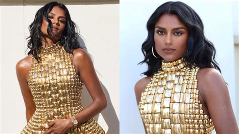 Indian-origin Simone Ashley gets a closet reset with her gilded golden ...