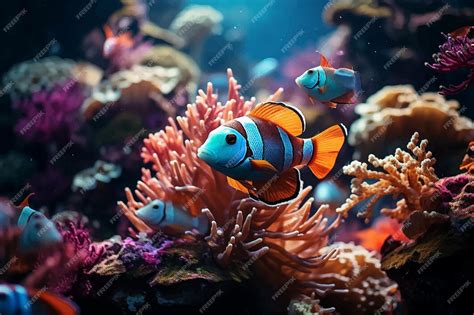 Тропические морские подводные рыбы на коралловых рифах Аквариум ...
