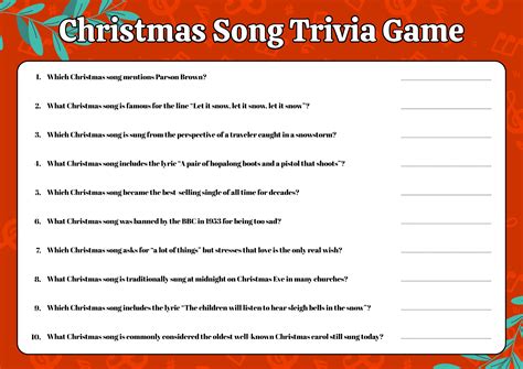 Christmas Carol Trivia - 15 Free PDF Printables | Printablee