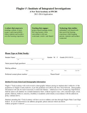 Fillable Online Flagler's i3 Tech Academy is accepting ...