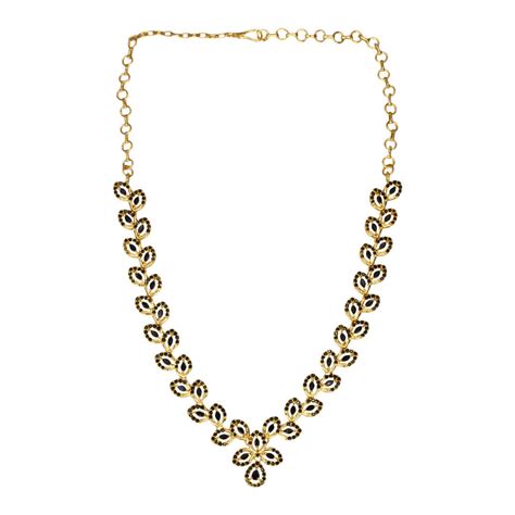 Alluring Gold Plated CZ Leaf Necklace – K Supreme