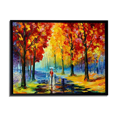 Art Street A Walk in The Rain Art Print,Landscape Canvas Painting — ART ...
