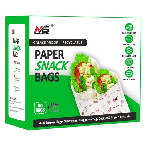 Buy MS Enterprises Multi-Purpose Paper Snack Bags with Sealing Stickers ...