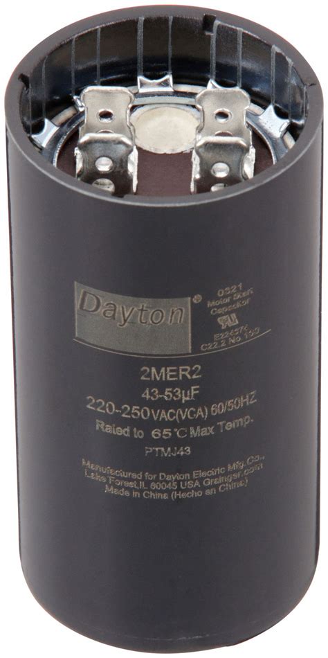 DAYTON, Round, 2 3/4 in Case Ht, Motor Start Capacitor - 2MER2|2MER2 ...