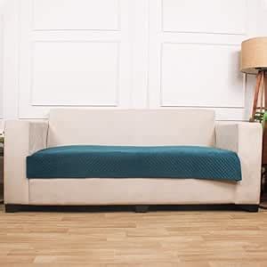 STITCHNEST 2 Seater Quilted Velvet Sofa Cover | Elegant Castleton Green ...