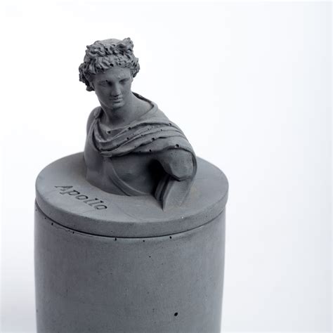 Apollo Atop Dark Concrete-Greek Home Decor- A container with a Greek G ...
