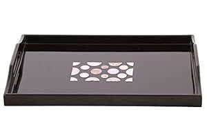 Buy Asian Artisans Vietnamese Lacquer Serving Tray with Shells - Black ...
