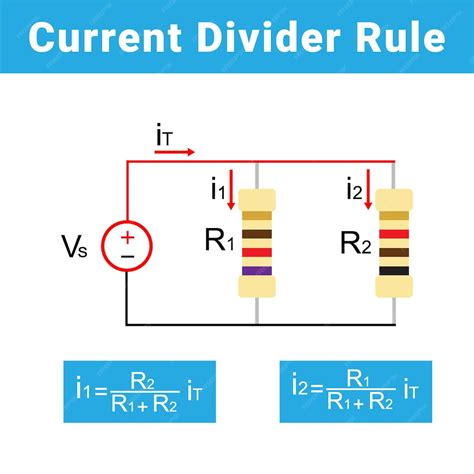 Premium Vector | Current divider or division rule with formula isolated ...