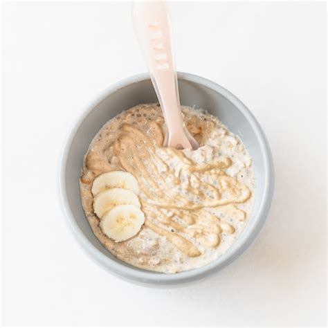 Peanut Butter Banana Overnight Oats for Babies & Toddlers - Baby Led Bliss